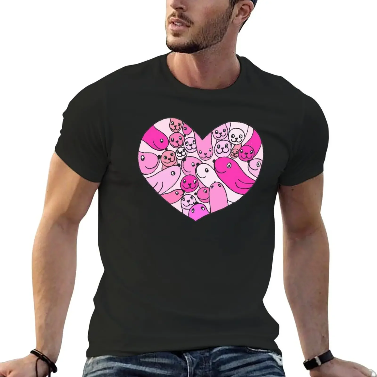 

Seal Love - Pink T-Shirt cheap stuff blacks clothing for men