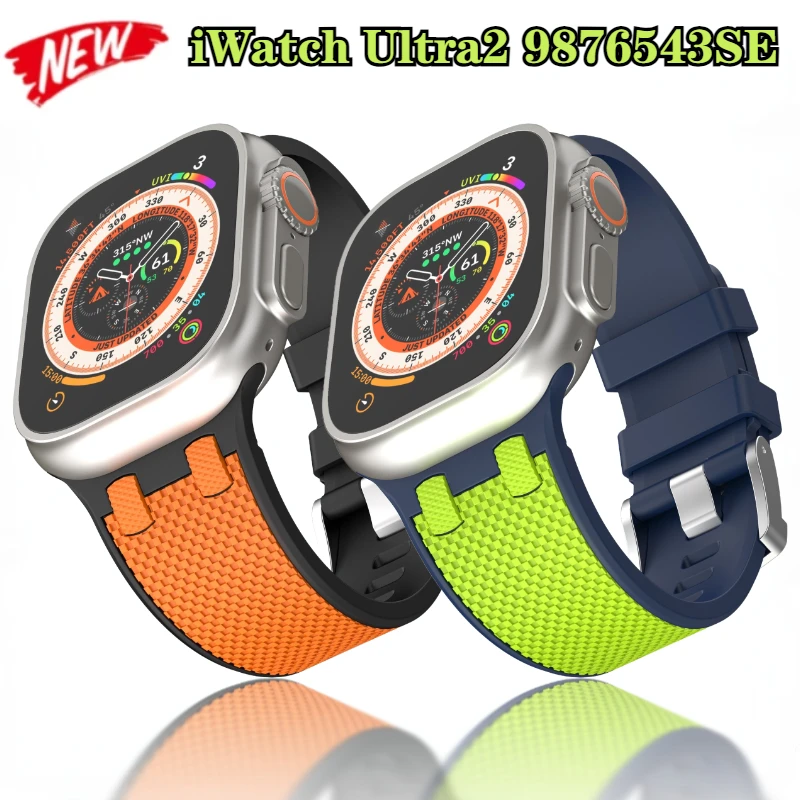 

Silicone Strap for Apple Watch Band Series Ultra 2 9 8 7 49mm 45mm Sports Bracelet Wristband IWatch 6 5 4 3 SE 44mm 42mm Correa