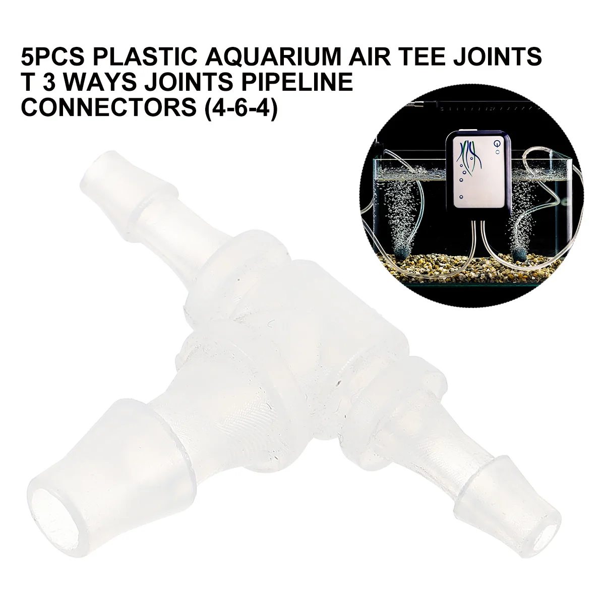 

5Pcs Aquarium Air Pipe Plastic Tee Connector T-Junction 3 Way Joint Pipeline Connectors Durable Water Fitting 3 Pipe Connector