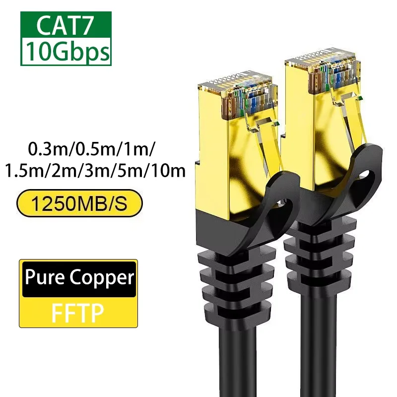 Cat 7 Ethernet Cable, 10Gbps High Speed Gigabit FFTP STP RJ45 LAN Network Patch Cord for Router & Ethernet for Router Ethernet