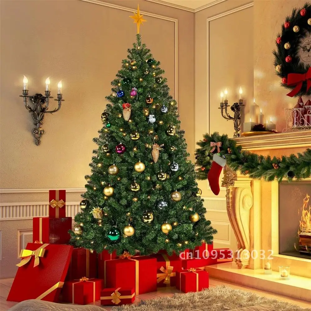 8 FT Extra Assemble Christmas Tree 1500 Tips Full Tree Easy Reusable Green/Pink/White with Xmas Large Stand Metal Tree To