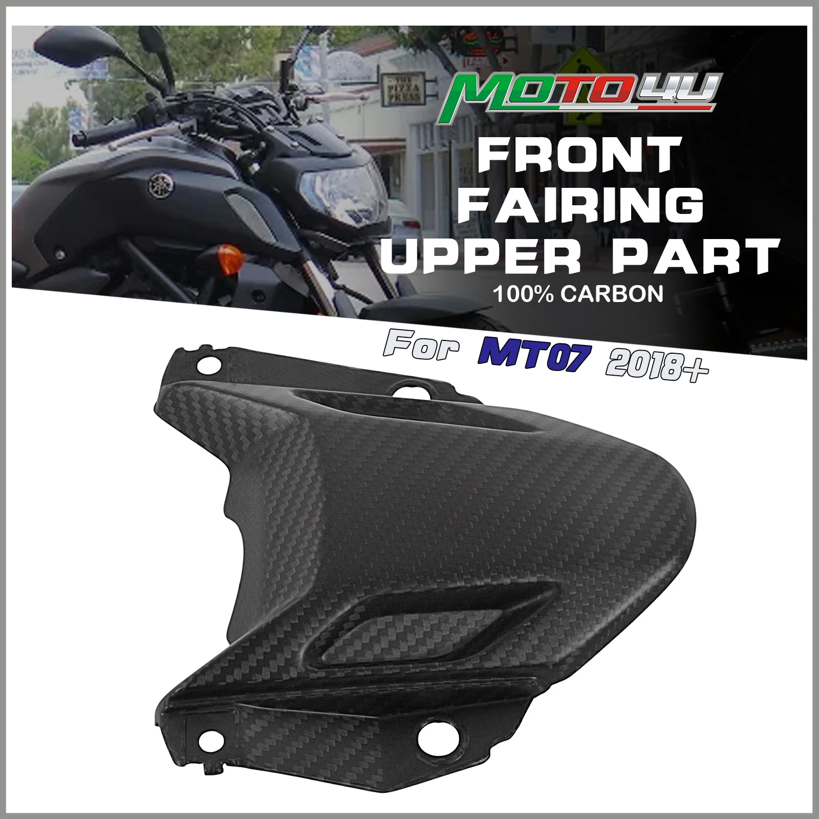 

Для Yamaha FZ-07 MT-07 MT07 2018 2019 2020 верхний передний обтекатель мотоцикла из 100% углеродного волокна