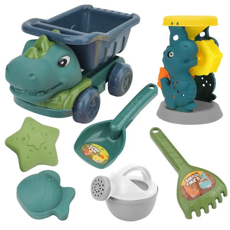 Summer Baby Water Toys Dinosaur Engineering Car Outdoor Sand Digging Hourglass Beach Toys Set Children Water Toys