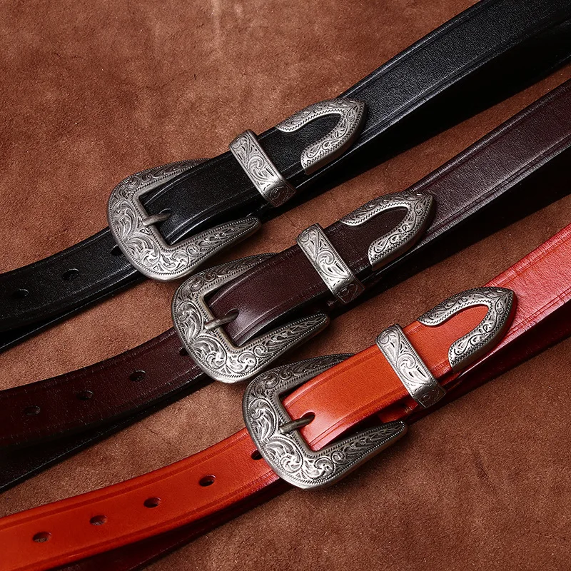 28cm-fashion-women's-belt-genuine-leather-silver-needle-buckle-fashionable-versatile-jeans-casual-decoration-designer-girdle