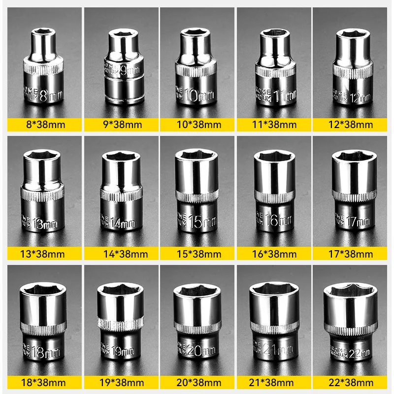 8-32mm 1/2" Square Drive Socket Bit Removal Tools for Wrench Socket Power Tool Accessories CRV Spanner Ratchet Wrench Nut image 4