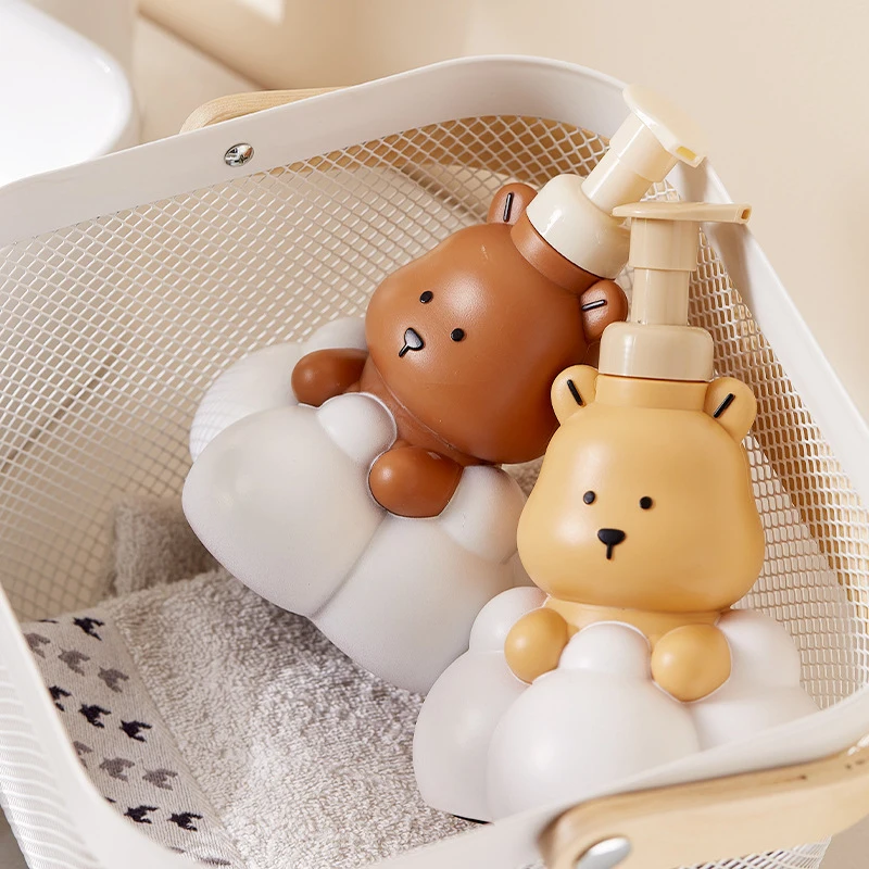 Cartoon Cloud Bear Foaming Soap Dispenser Bathroom Hand Sanitizer Shampoo Shower Gel Refillable Pump Bottle Making Foam Containe view 5