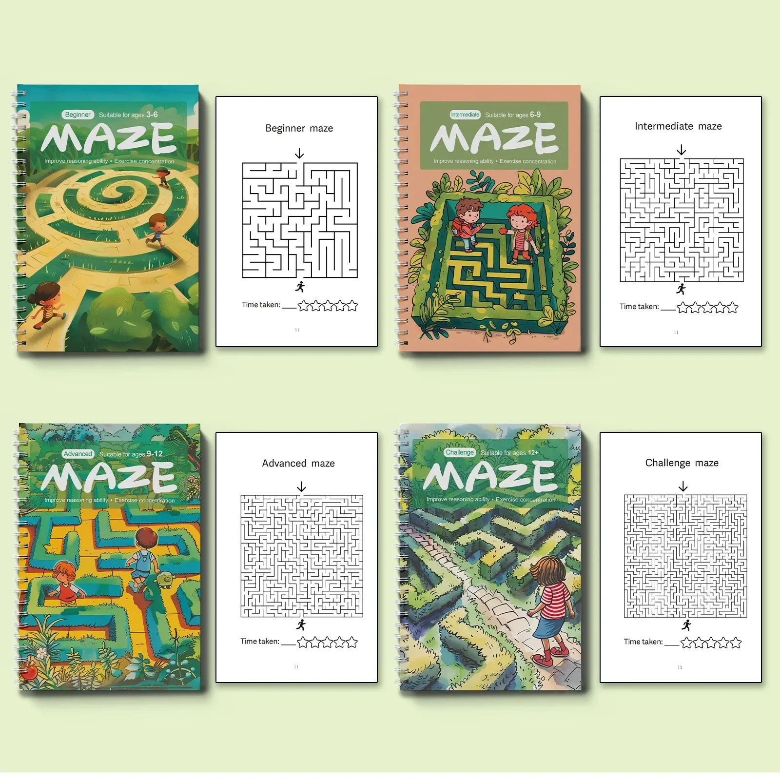 Kids Maze Game Book, Fun Puzzle Activity Workbook, Brain Training for Children, Improve Concentration & Logical Thinking view 3