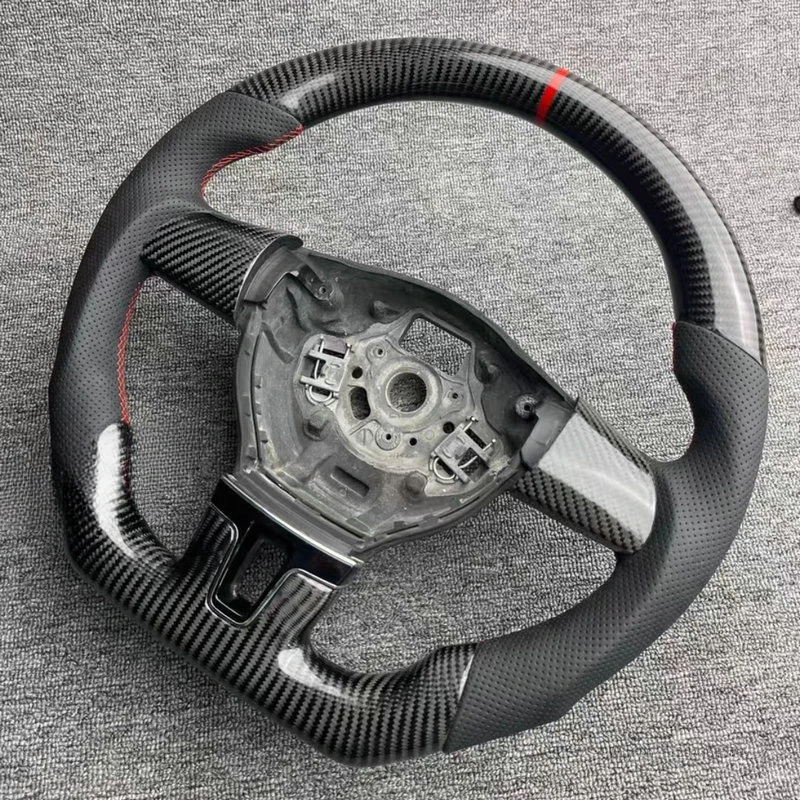 New For VW Volkswagen CC Passat Golf 6 (No Buttons And No Paddle Shifters) 100% Real Carbon Fiber Car Steering Wheel