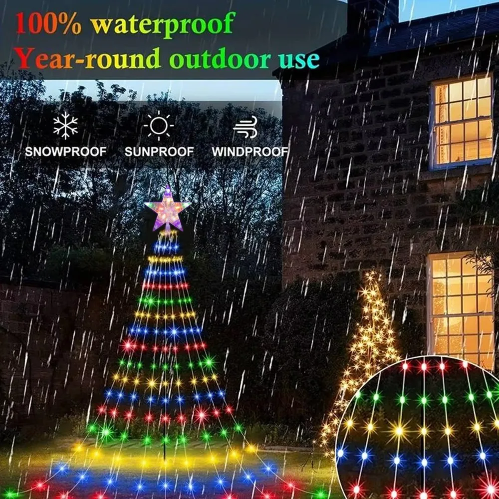 7FT Smart Christmas Tree Lights RGBIC LED Fairy Lights APP Control DIY Pattern Timer Music Sync for Christmas Tree Decoration