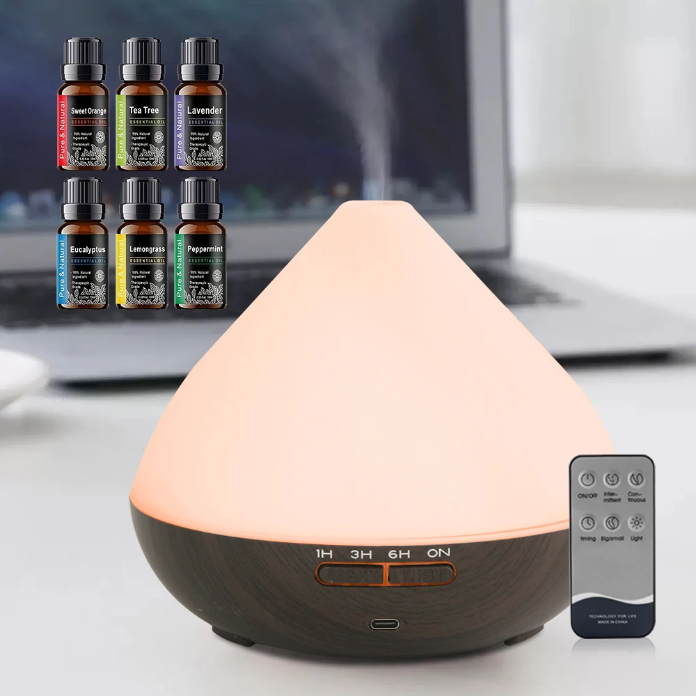 

Ультразвуковой аромадиффузор для эфирных масел с пультом ДУ, меняющий цвет LED-ночник, увлажнитель воздуха для релаксации