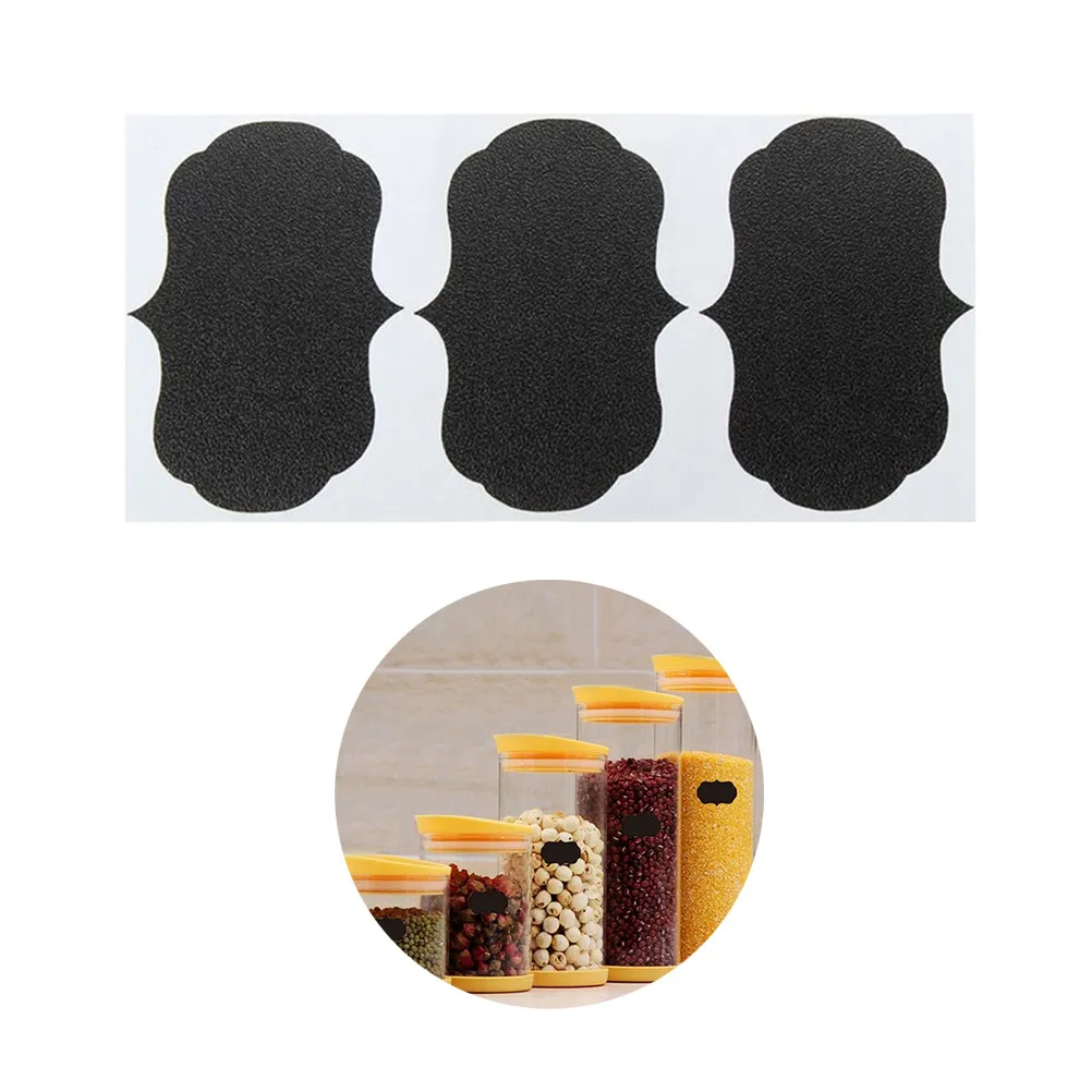 

108Pcs Blackboard Paper Label Stickers Adhesive PVC Message Stickers for Refrigerator Bottle Book Notes Memo Reminder Labels