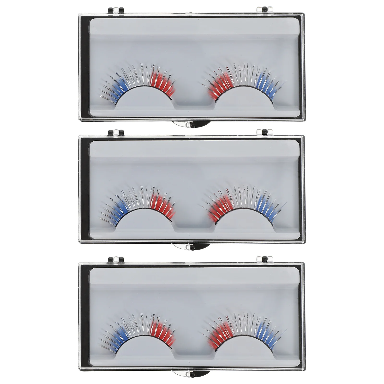 3 Pary Sztucznych Rzęs Stylowe, Wygięte Rzęsy z Włókna na Halloween, Cosplay, Imprezę, Występ, Akcesoria do Makijażu Oczu dla Kobiet