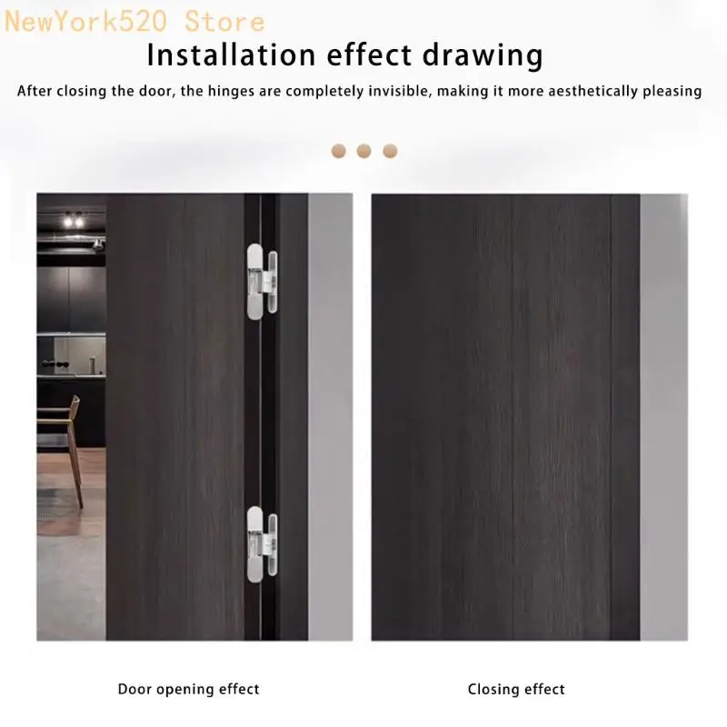 Aluminum Alloy Furniture Hinges Adjustable Butt Hinge 125 Degree Swing Concealed Hinge for Wood Door