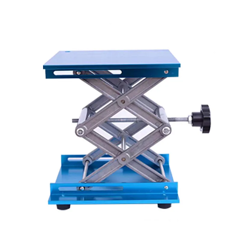 Lab Adjustable Stable Lifting Platform Aluminum Alloy Woodworking Engraving  Control Manual Lift Stand Table Woodworking Benches