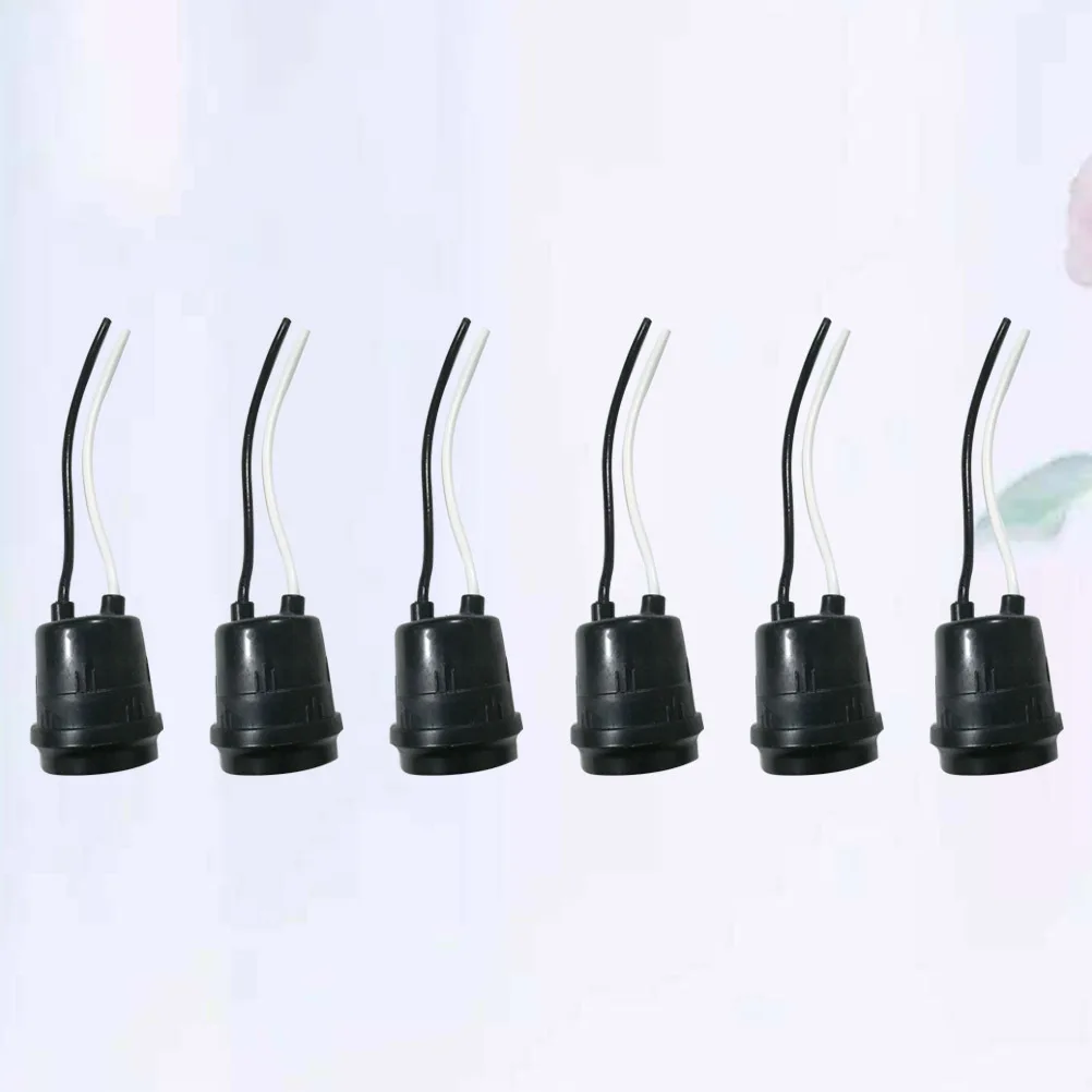 

6 шт. 4a 250 В E27 патрон для лампы бакелитовый патрон для лампы прочный простой в установке потолочный светильник для дома, ресторана, коридора, черный