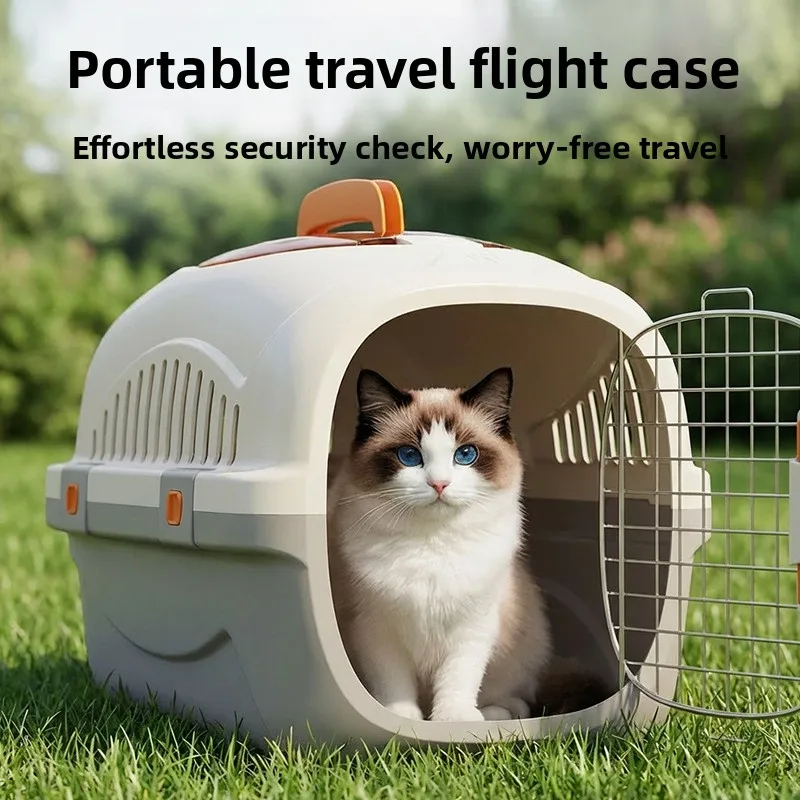 Airline Pet Carrier with Top Window for Cats Dogs, Space Capsule Travel Crate for Car, Pet Accessory