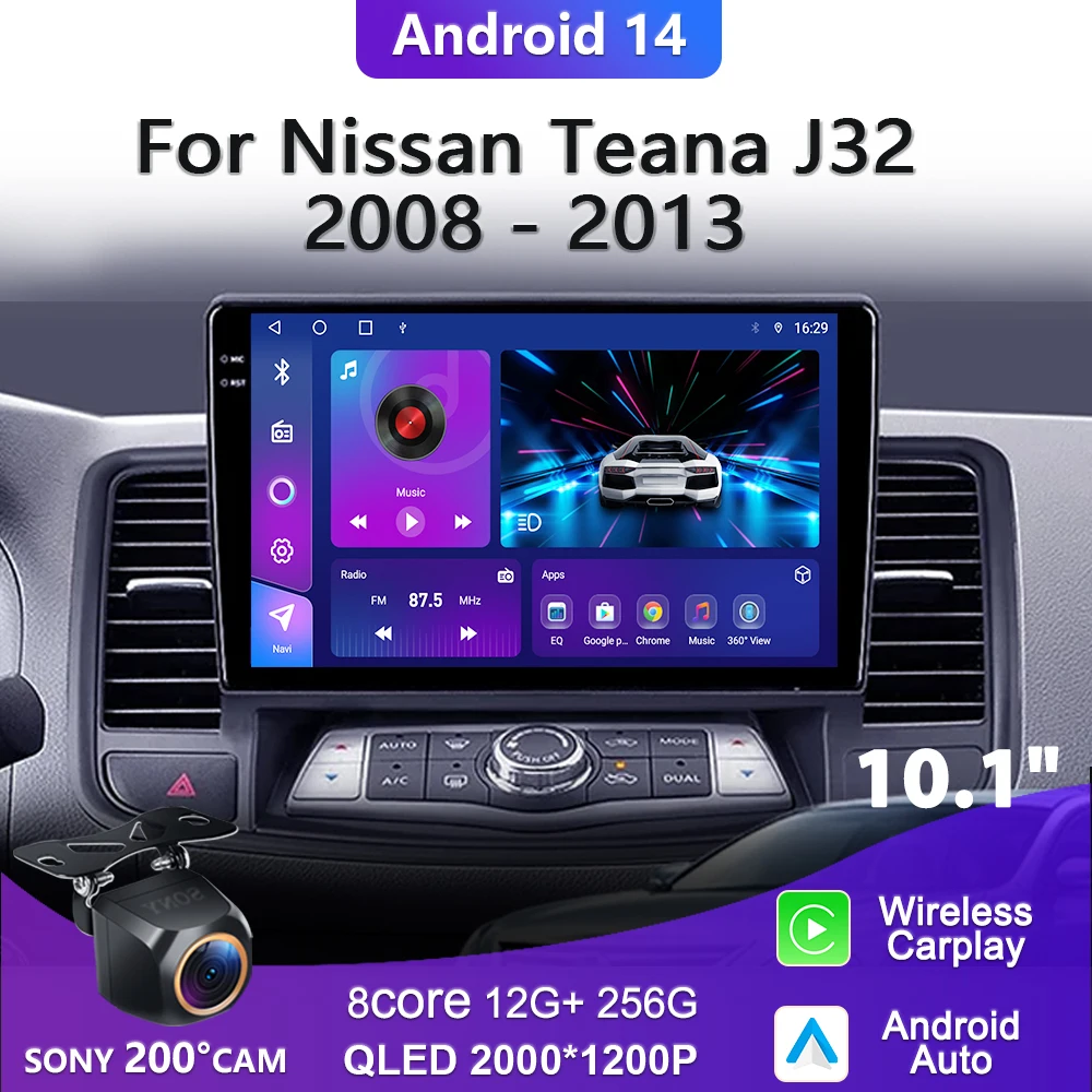 

2K Incell Screen Android 14 For Nissan Teana J32 Maxima 2008 - 2013 Multimedia Navigation GPS Radio Player Car Stereo 5G DVD