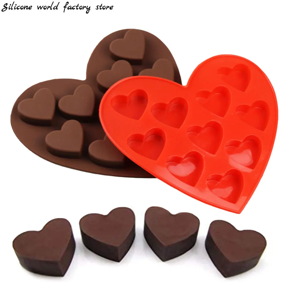 Silicone world DIY Silicone Cake Mold Love Heart Shaped Silicone Molds Fondant Cake Chocolate Mold For Kitchen Accessories Mold