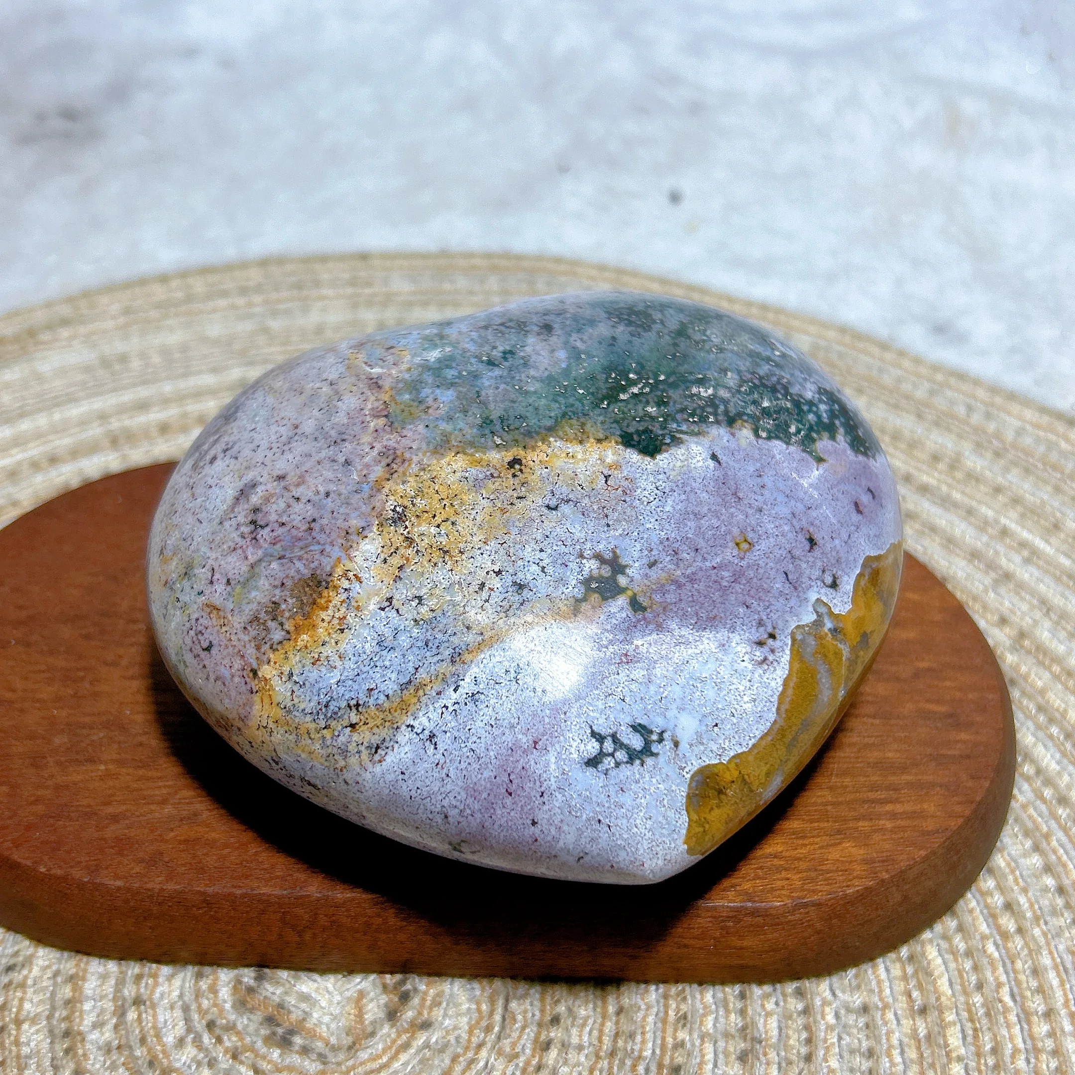 Natural Crystal Ocean Jasper Big Heart High Quality Healing Gemstones Polished Ornament Mineral Energy Home Decorations Gift