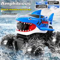 Amphibious Rc Remote Control Car 2.4g Remote Control Shark Toy Car Off-Road Automatic Water Absorption Stunt Car Children'S Gift