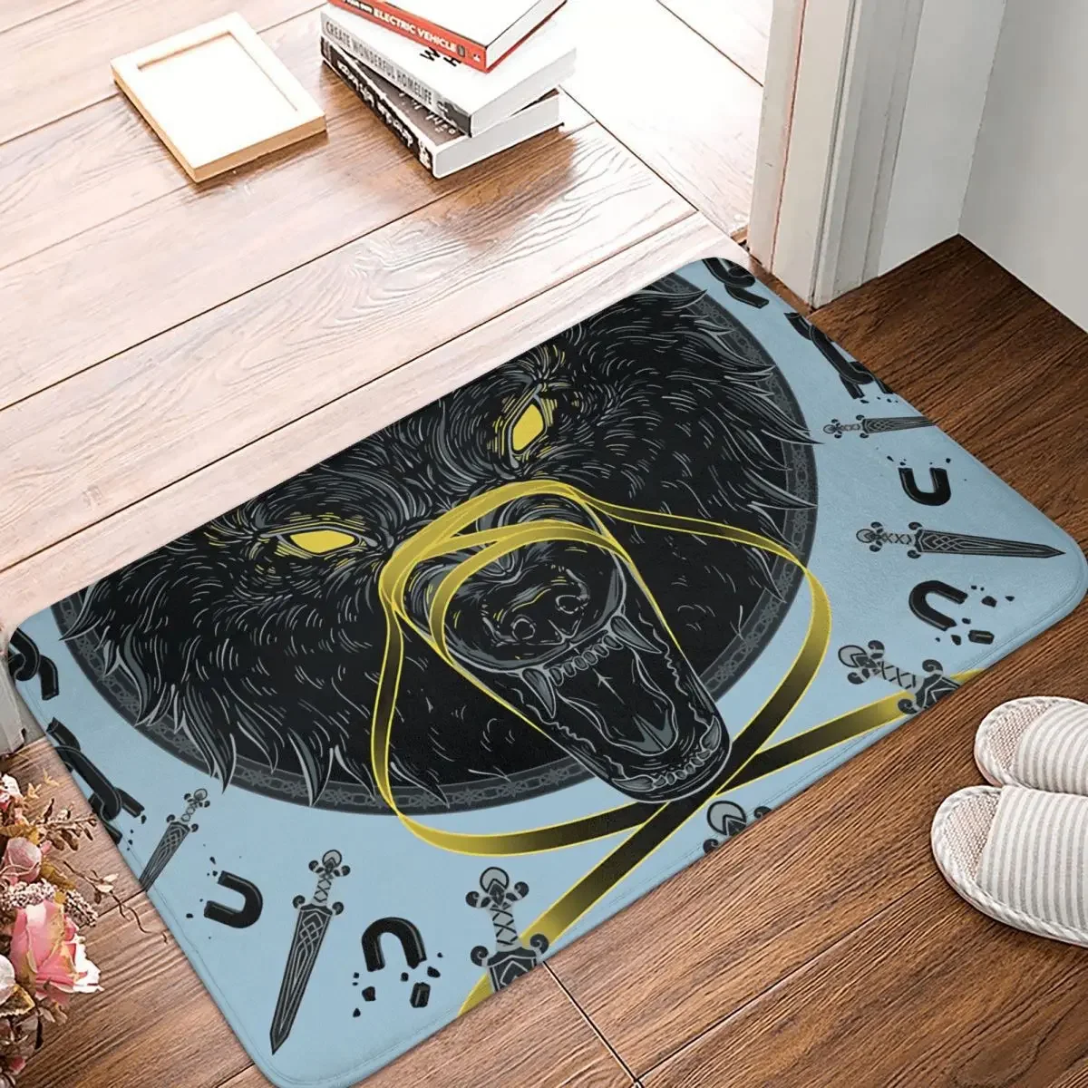 Viking Valhalla Bath Mat Cool Wolf Rug Home Doormat Living Room Carpet Balcony