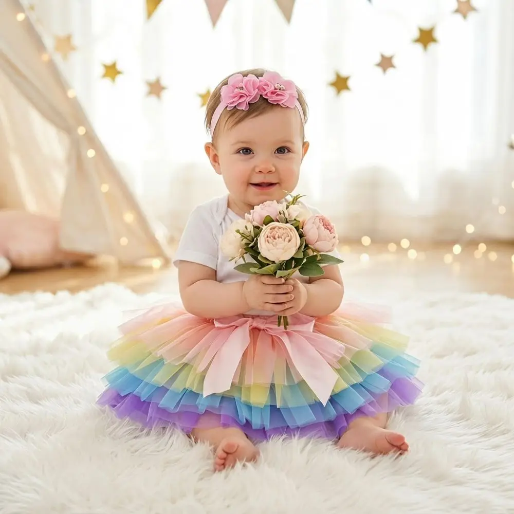 Cute Tulle Mesh Tutu Fluffy Skirt Multi-layer Ballet Dance Style Princess Ballet Skirt Fluffy Cake Skirt