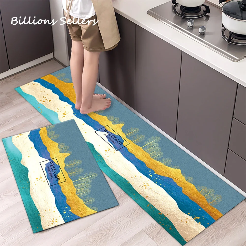 Absorbent Kitchen Rug Floor Mat Absorb Oil Kitchen Long Area Rug Bedroom Carpet Bathroom Entrance Doormat Home Decor