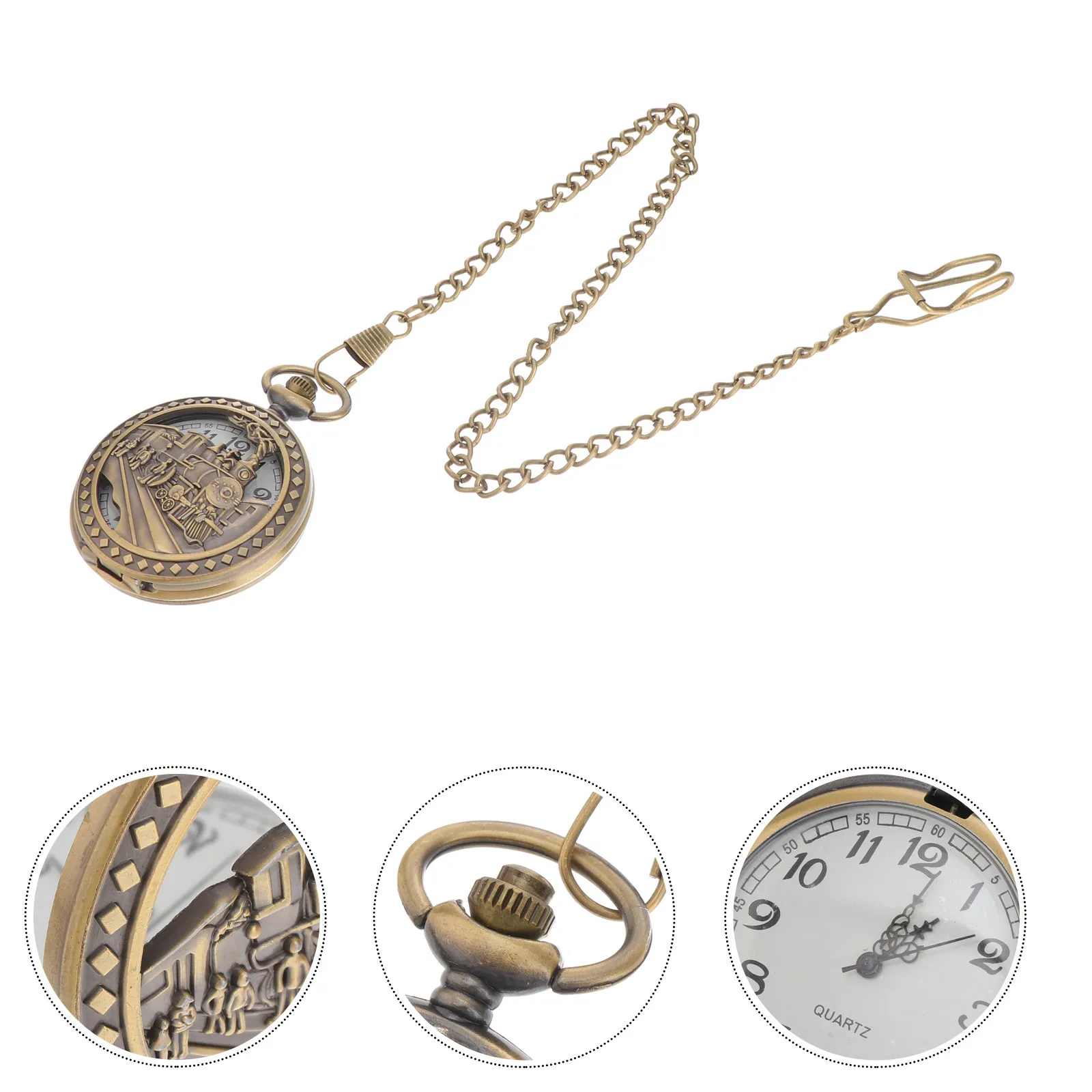 

Vintage Pocket Watch Large Face Compact Lightweight Retro Style Portable Timepiece for Couples Family
