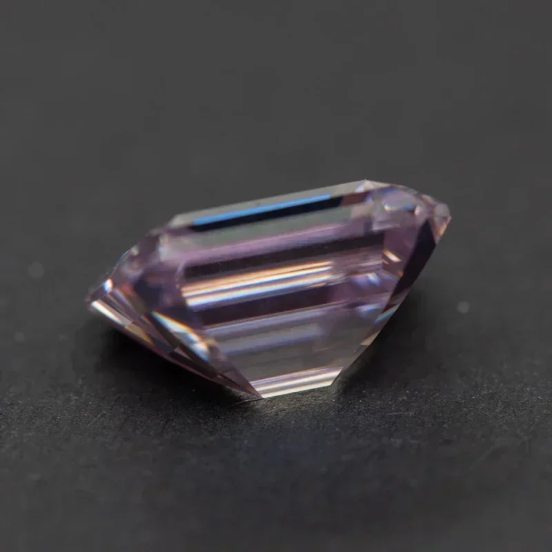 

NEW Moissanite Emerald Cut Light Purple Color Lab Grown Gemstone Diy Charms Advanced Jewelry Making With GRA Certificate