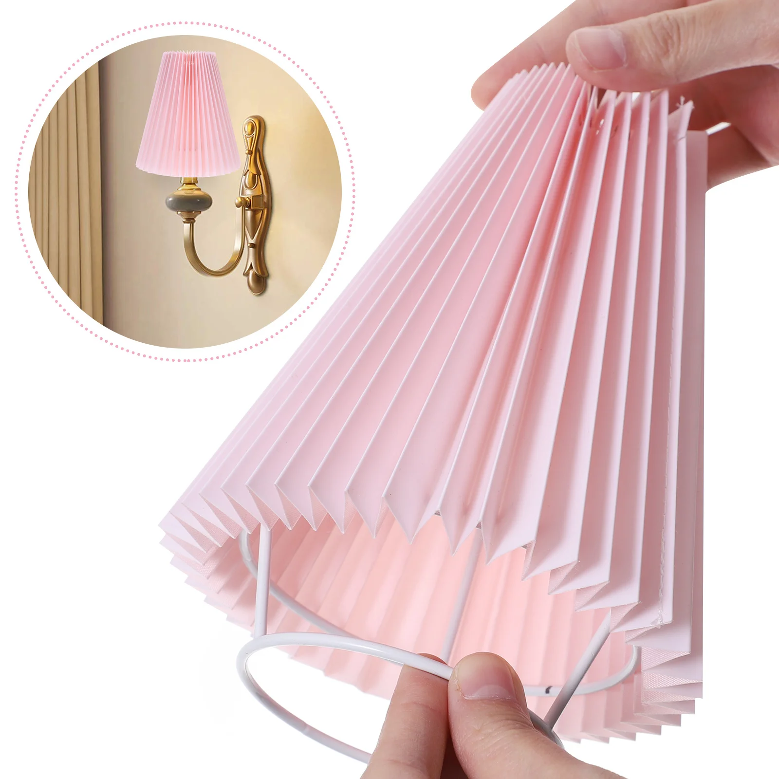 

Chic Pleated Lampshade Cloth Table Light Cover Simple Style Home Decor Durable Practical Gift for Friends Pleated Lampshade