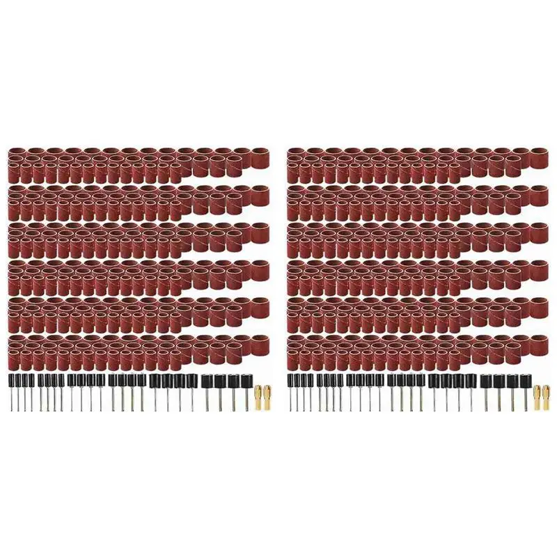 

AB47-916Pcs Sanding Drums Kit Grinding Tool For Drum Polishing Machine With864pcs Sanding Band Sleeves 48Pcs Drum Mandrels
