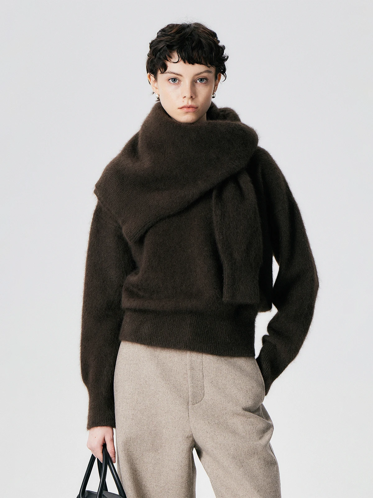 

Thoransaura 00% Yak Wool Knitted Sweater round Ne Pullover Fce Lined Inner Wear Casual Loose Fit Long Sve Autumn Win...