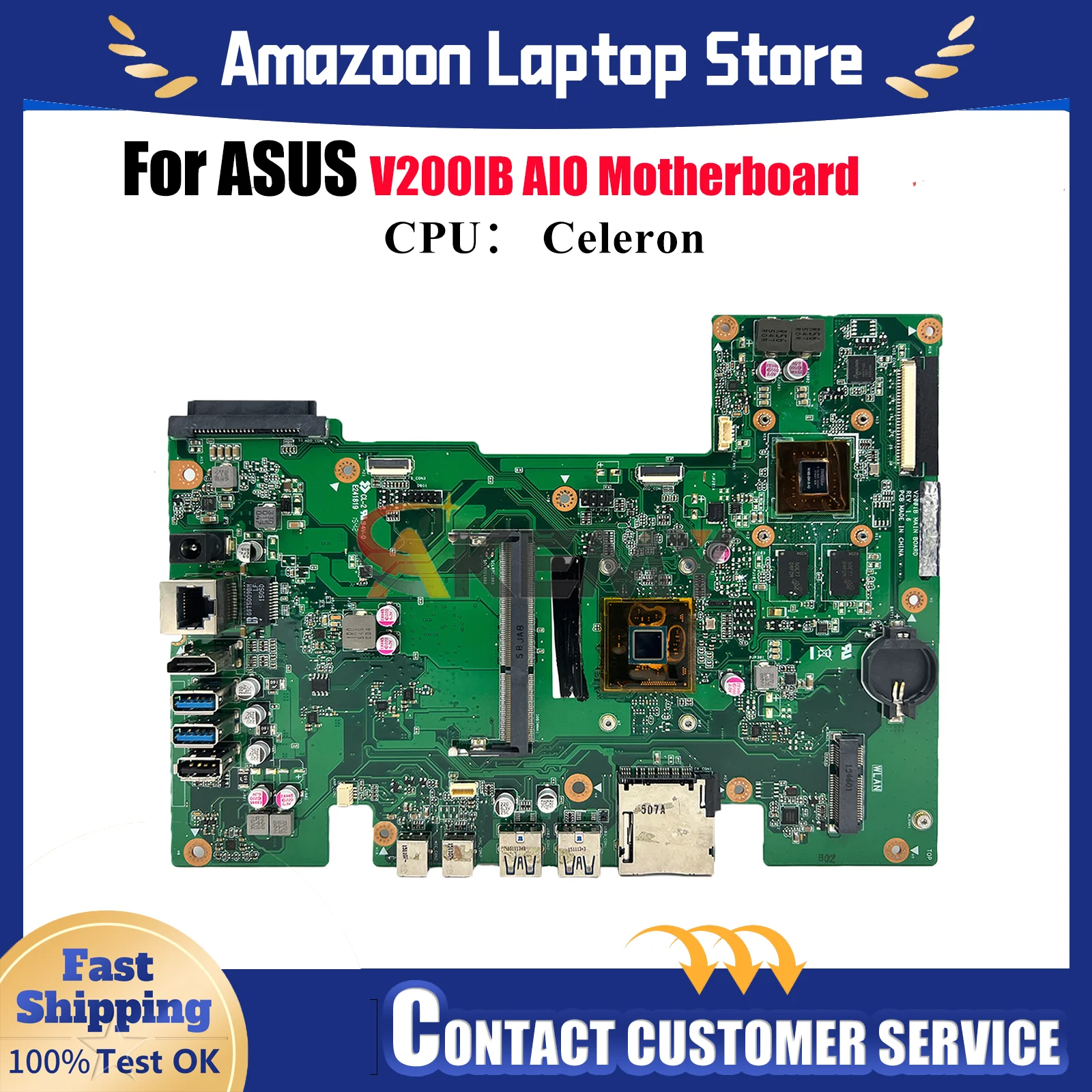 

V200IB Motherboard For ASUS Vivo AiO V200I V200IB Mainboard With Celeron CPU 100% tests OK fast shipping High quality