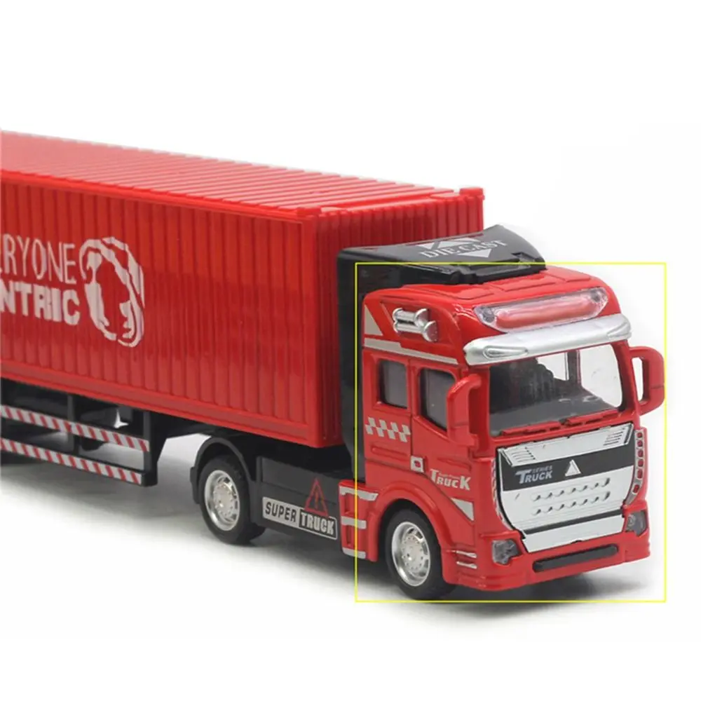 

Alloy Diecast Alloy Truck Wind-Up Removable Car Model Engineering Vehicle Container Truck Miniature Transporters Model Children