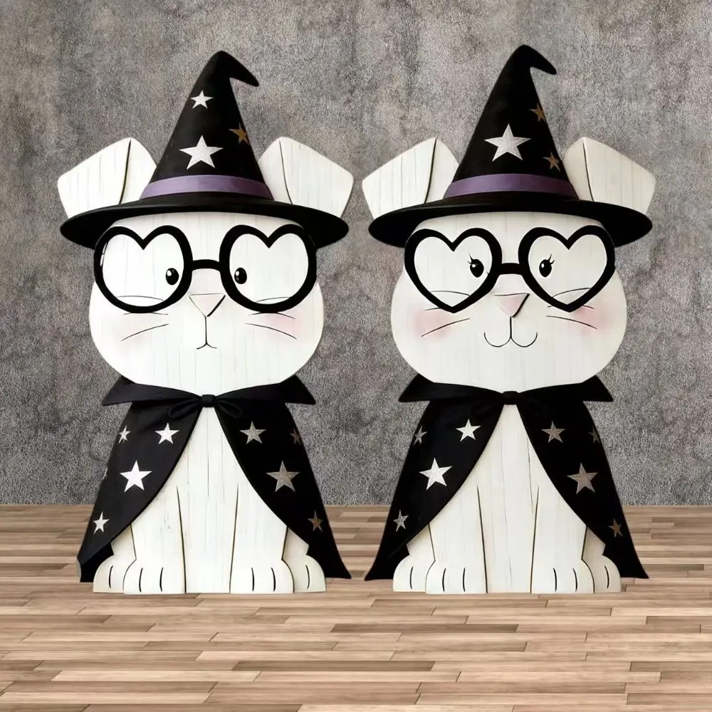 2pcs Creative Handcraft Cat Statue PVC Nordic Style Puppy Dog Statue Decoration Desktop Ornament Indoor Display