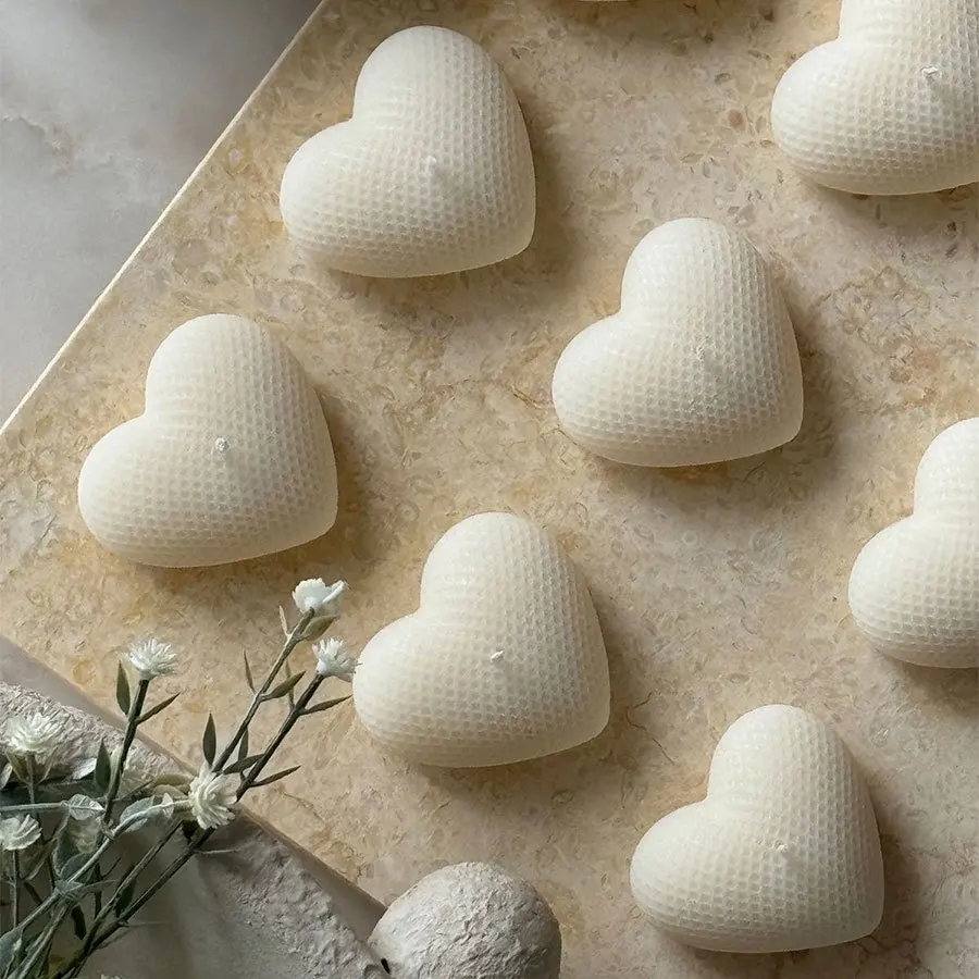 

3pcs Heart Silicone Candle Moulds | Large, Medium, Small Sizes for Casting Heart Soap, Epoxy Resin, and Candles - DNEJIU Brand