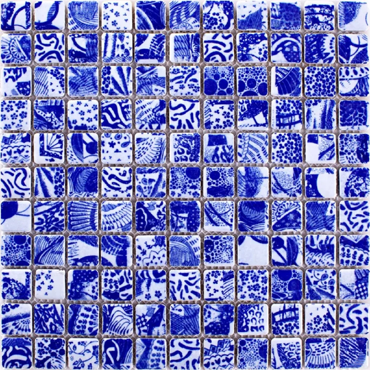 ceramic blue and white porcelain mosaic HMCM1035 for mesh backing bathroom wall floor kitchen backsplash