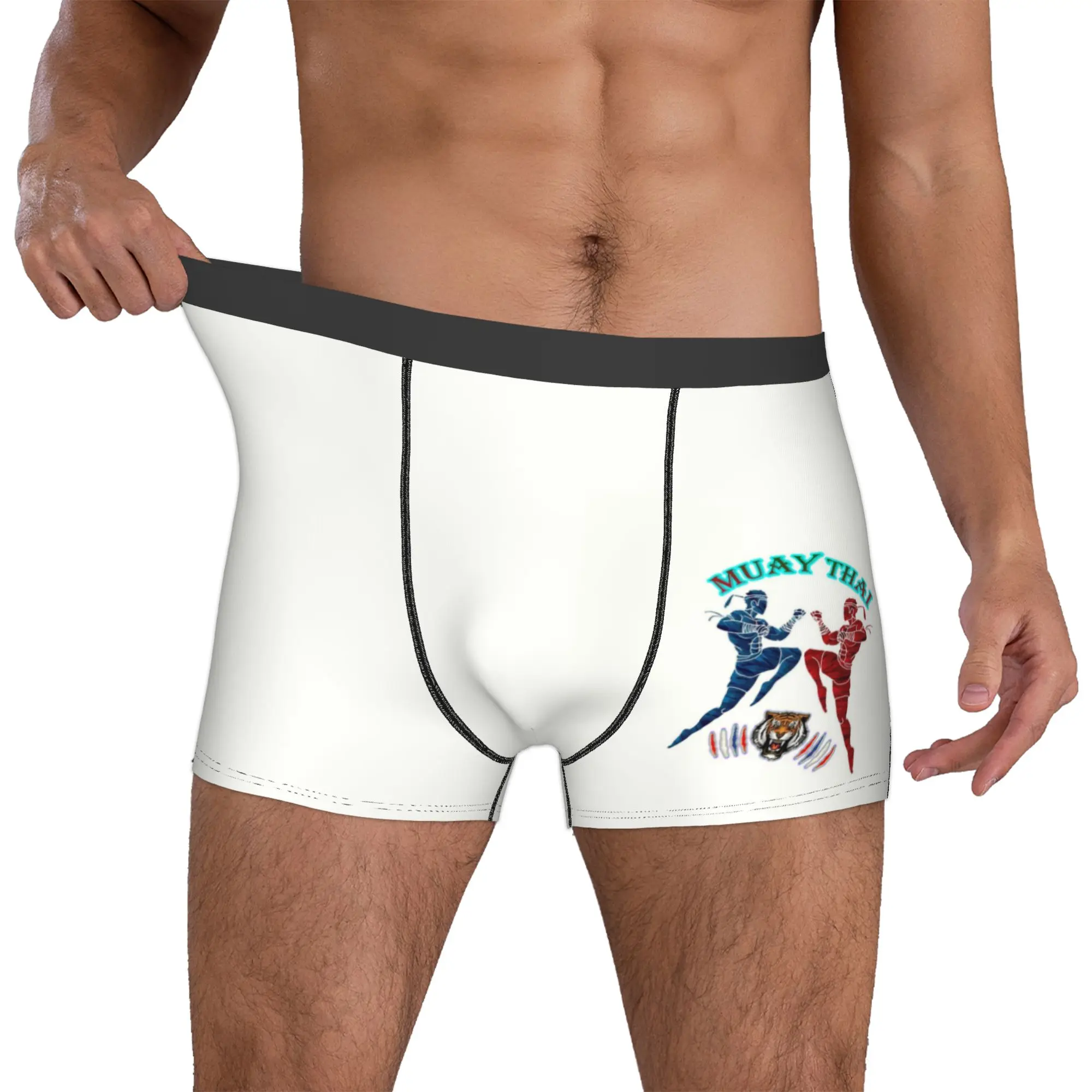 Customized Novelty Muay Thai Tiger Boxers Shorts Panties Men's Underpants Breathable Thailand Boxing Fighter Briefs Underwear