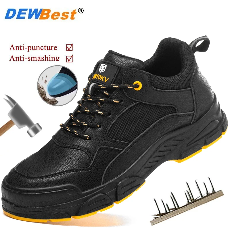 

Wear-resistant work shoes electrician insulated shoes male plastic steel head anti-smash anti-puncture protection safety shoes