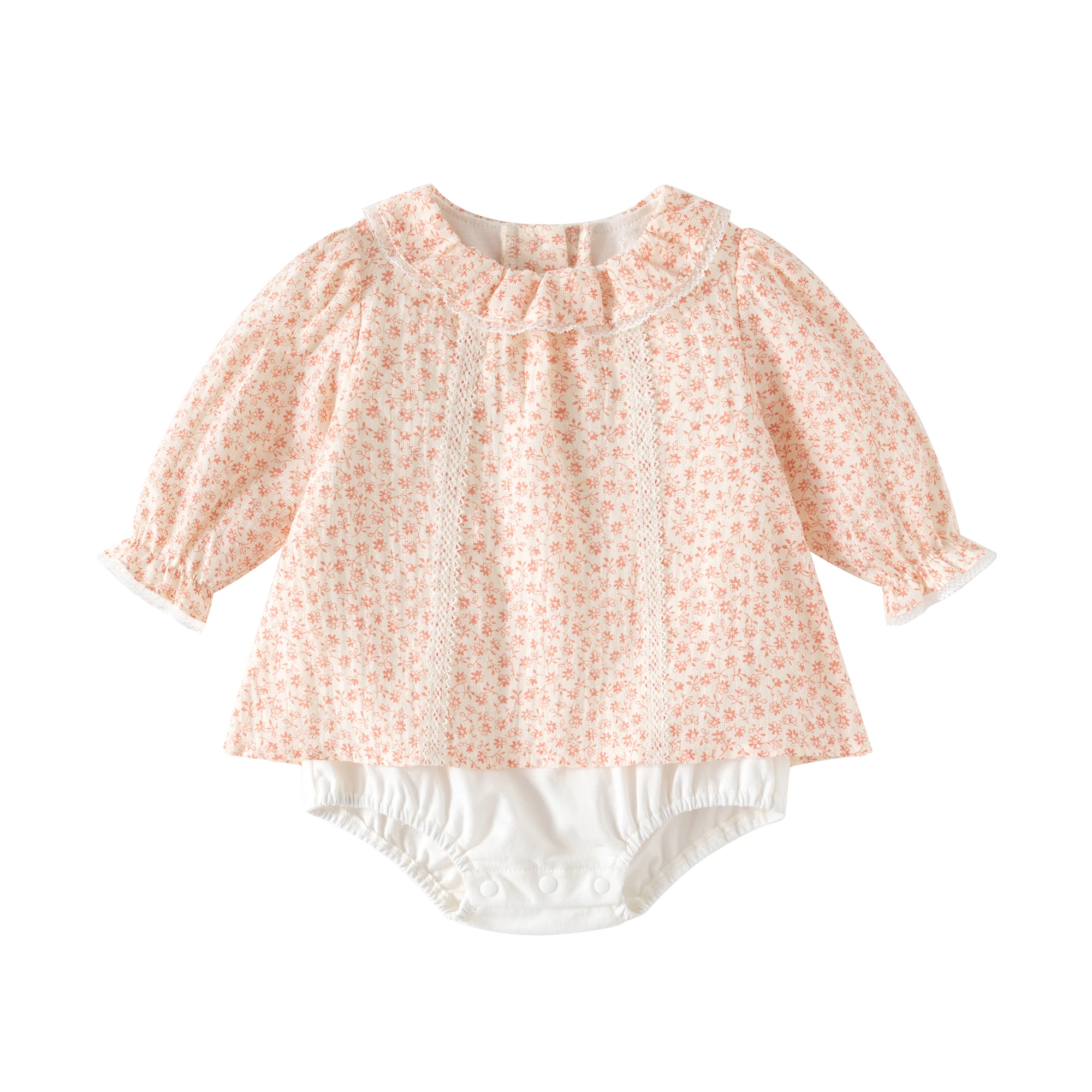 Sweet Cotton Newborn Baby Girls Bodysuits Floral Long Sleeve Autumn Toddler Infant Clothes