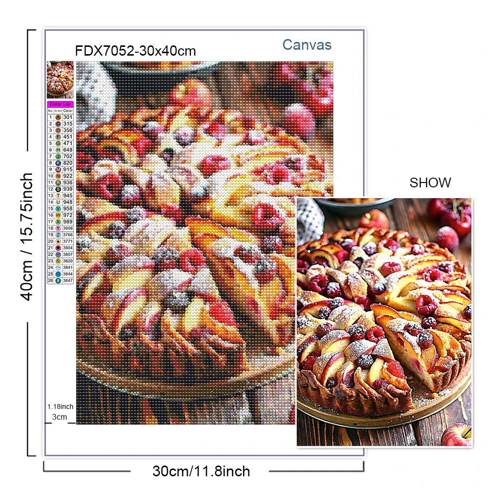 Fruit Diamond Painting Delicious Food  Picture Full Diamond Mosaic Cross Stitch Kit Art DIY New Kitchen Restaurant Home Decor,fr view 4