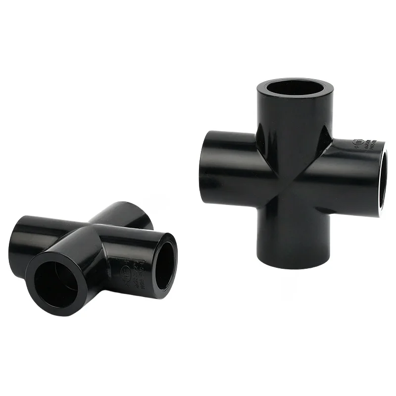 1 ~ 3 قطعة I.D 20/25/32 مللي متر الأسود أنبوب PVC الصليب 4-Way حوض السمك خزان الأسماك انبوب ماء موصل حديقة الري الصرف محول #3