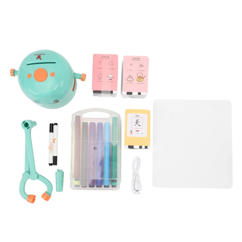 Compact Smart Drawing Robots Intelligent Painting Robot Kids Drawing For Children Birthday Gifts For GIRLS Early Green