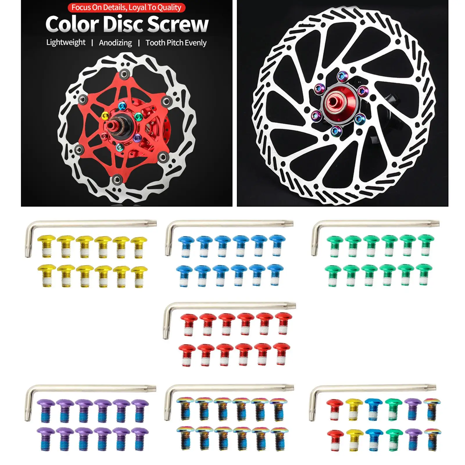 

12pcs Anti-rust Bike Disc Brake Rotor Bolt Bicycle M5 T25 Screws Bottle Cage Mount Rotors Repair Bolts Hardware