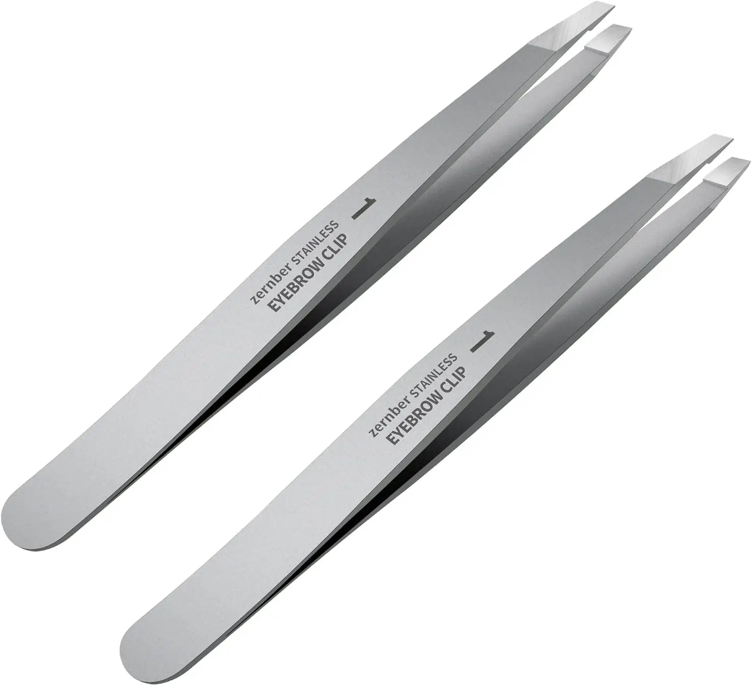 

Professional Stainless Steel Slant Tweezers Set - Precision Eyebrow & Facial Hair Removal Tools, Blackhead & Ingrown Hair Removal (2Pcs)