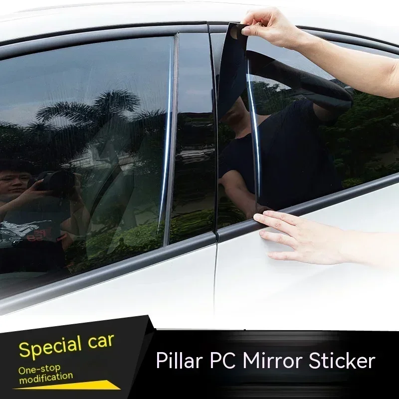 4PCS Car Window Centre Pillar Trim Sticker For Cadillac Escalade 2007-2014 Exterior Protection Sticker Scratch Protection Cover