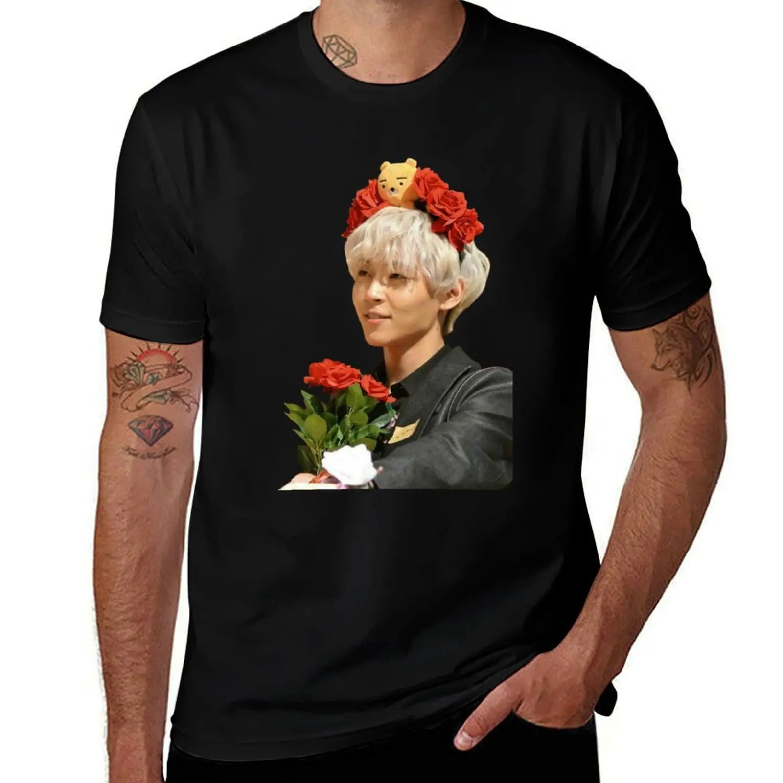 Kim Woosung cute face Sammy The Rose band kpop T-Shirt Luxury man tees summer top Blouse oversized t shirt men