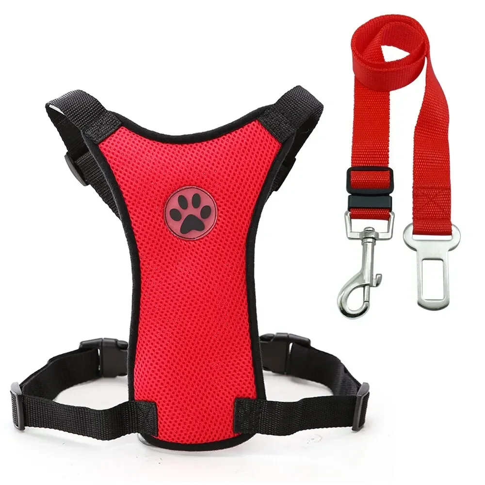 Dog Harness with 1.5m Traction Leash Set No Pull Dog Vest Strap Adjustable Reflective Breathable Harness for Dogs Puppy and Cats