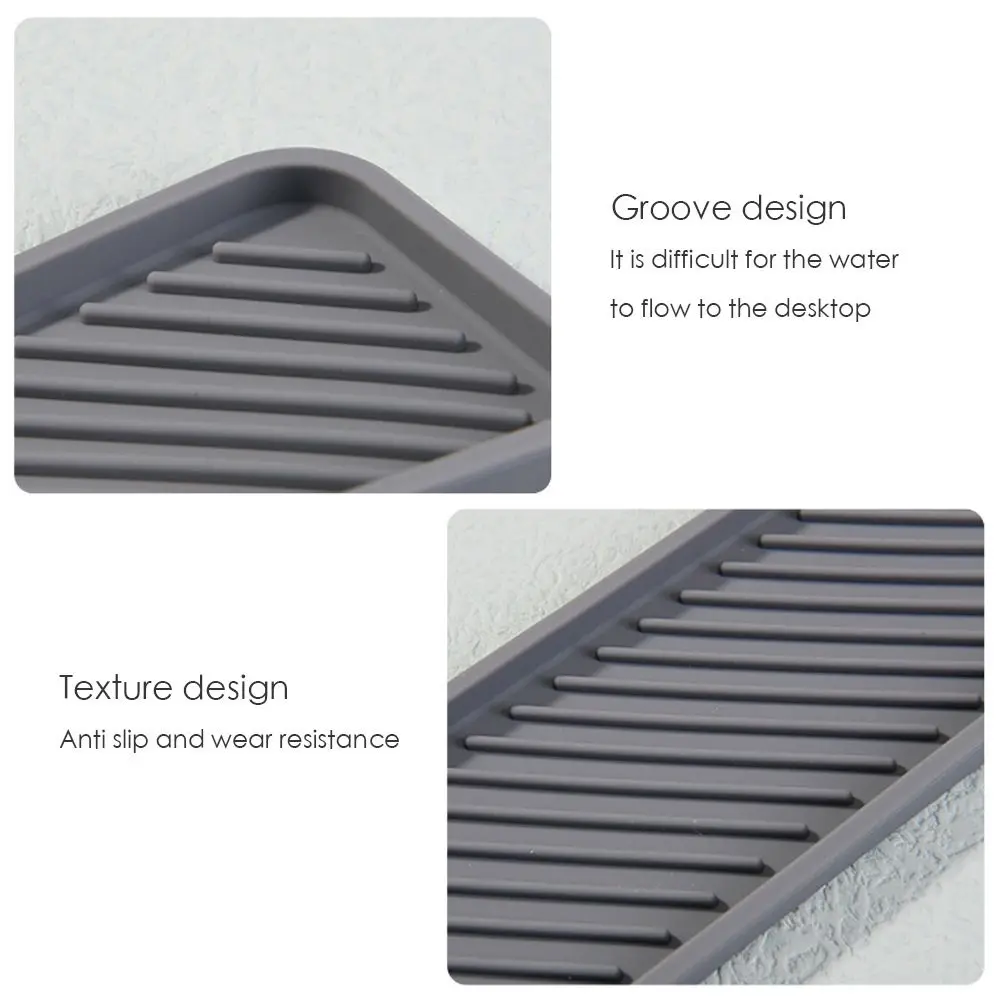 Silicone Brush Sponge Bottles Organizer Countertop Scrubber Sink Tray Soap Storage Holder Washstand Shelf Soap Dish