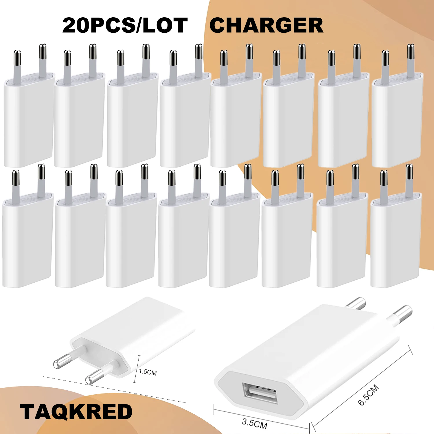 

20Pc/Lot 5V 1A Wall Travel Charger Power Adapter USB C Cable EU Plug For Phone XS MAX XR X 8 7 6 Plus 5s 5c SE 4s 3GS